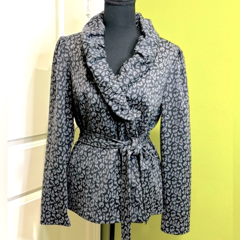 Susan Bristol Leopard Print Spring Fall Jacket Size Medium